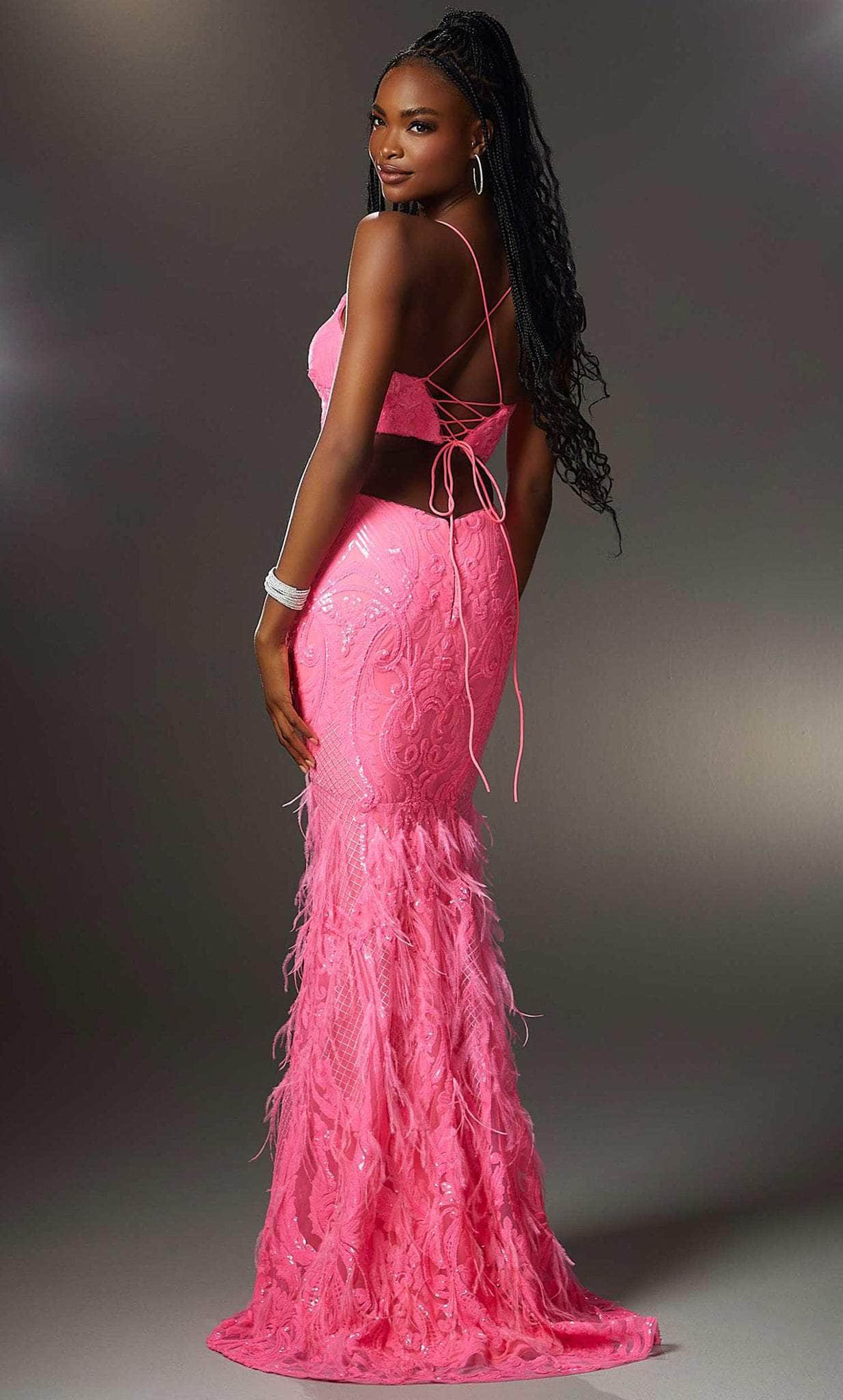 feather prom dress